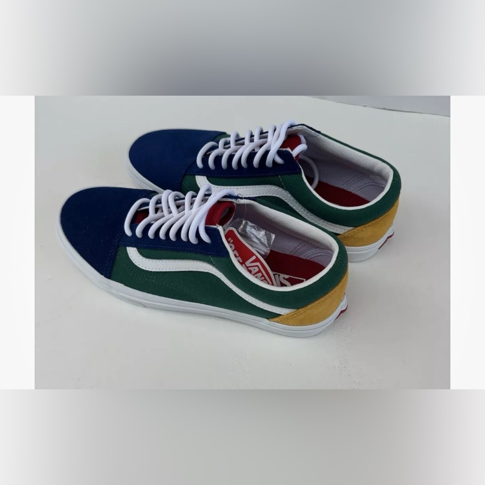 Vans Old Skool Color Block Blue Green Yellow Low Top Sneakers Size Men 6.5 (W 8)